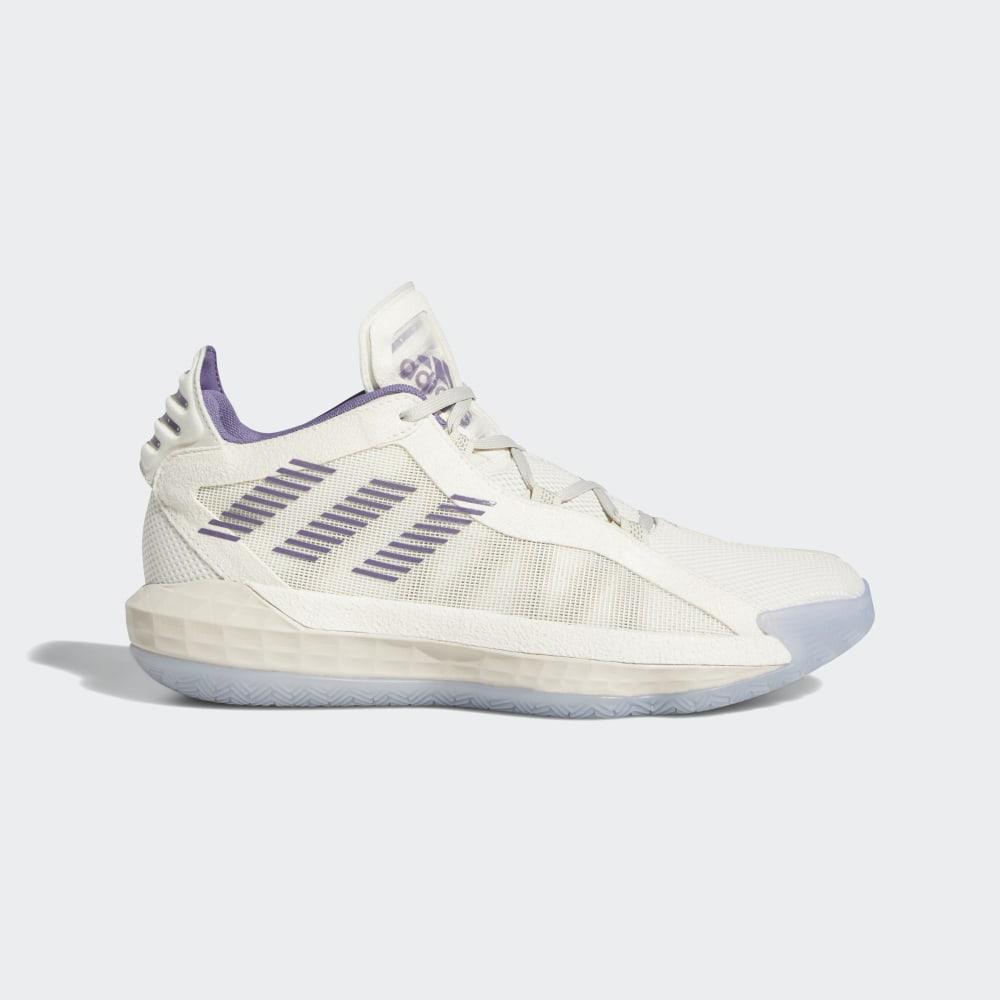 Adidas Men's Dame 6 Basketball Shoes White/Purple/Brown Ireland FU9448